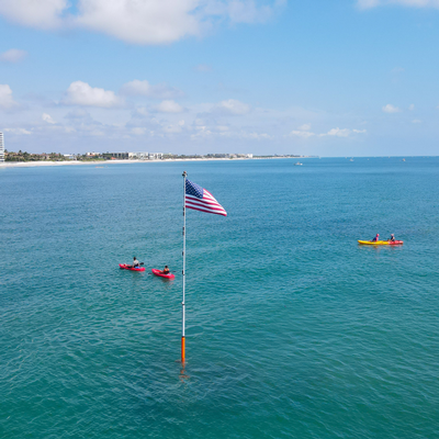 two kayaks on vero beach by the ocean