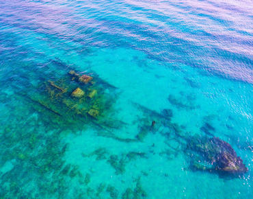 above the water picture of the s.s. breconshire shipwreck