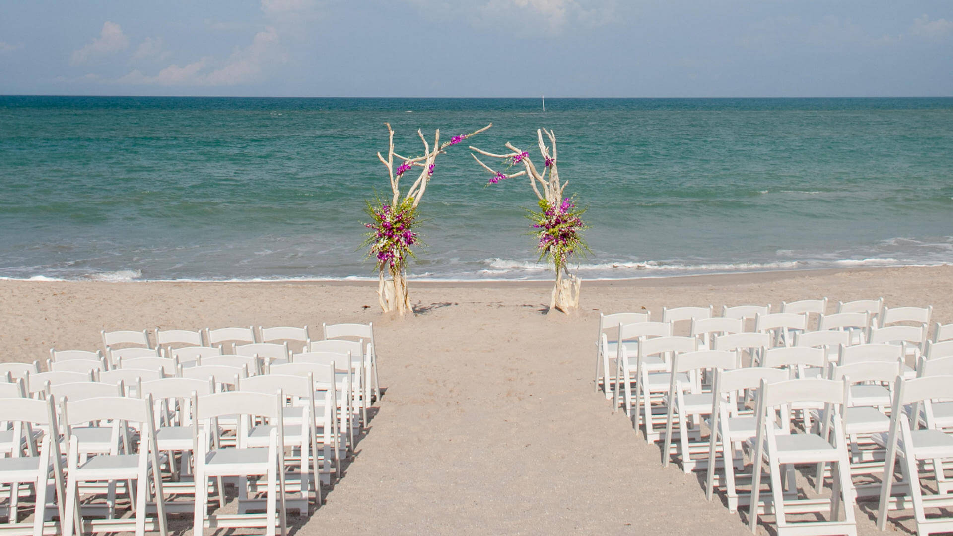 wedding setup on vero beach at costa d'este