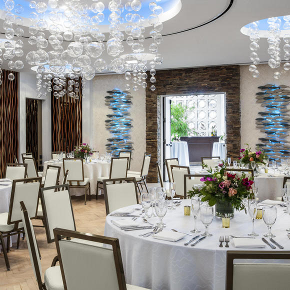 large chandelier at wedding reception in costa d'este