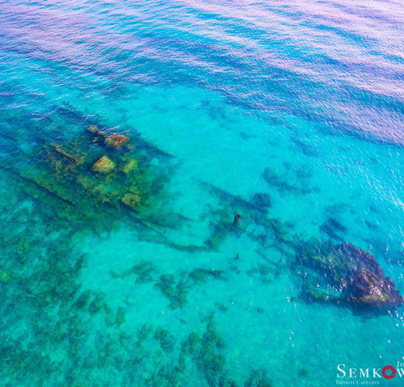 S.S. Breconshire wreckage in the ocean