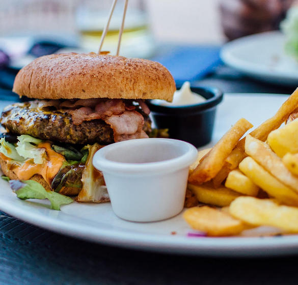 Burger and french fries