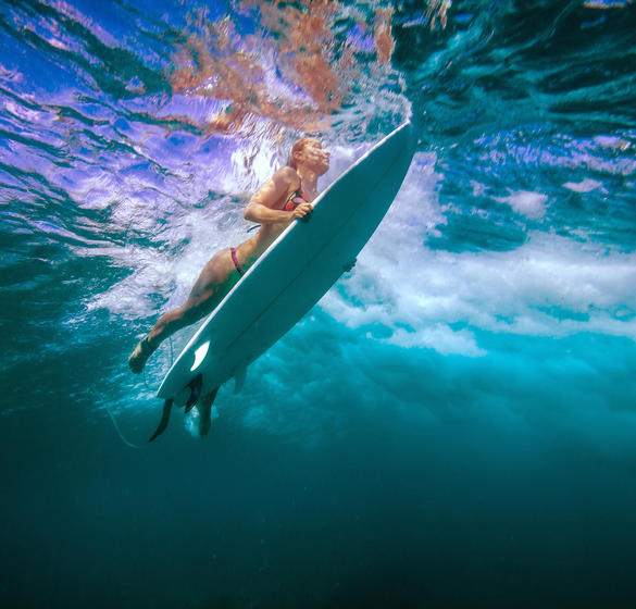 Woman surfing