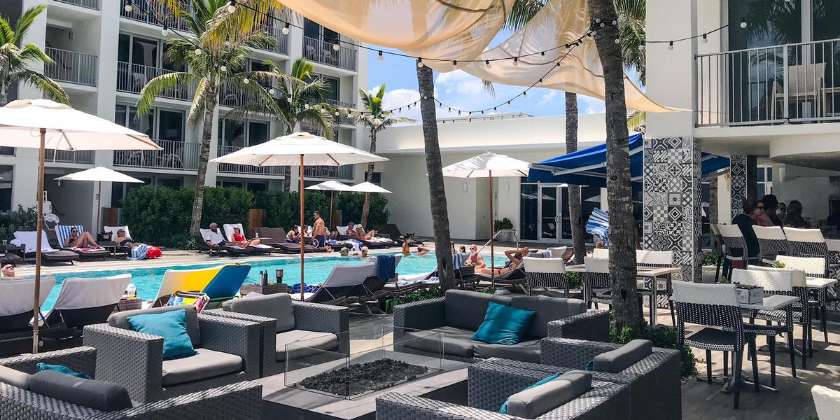 Poolside sitting area